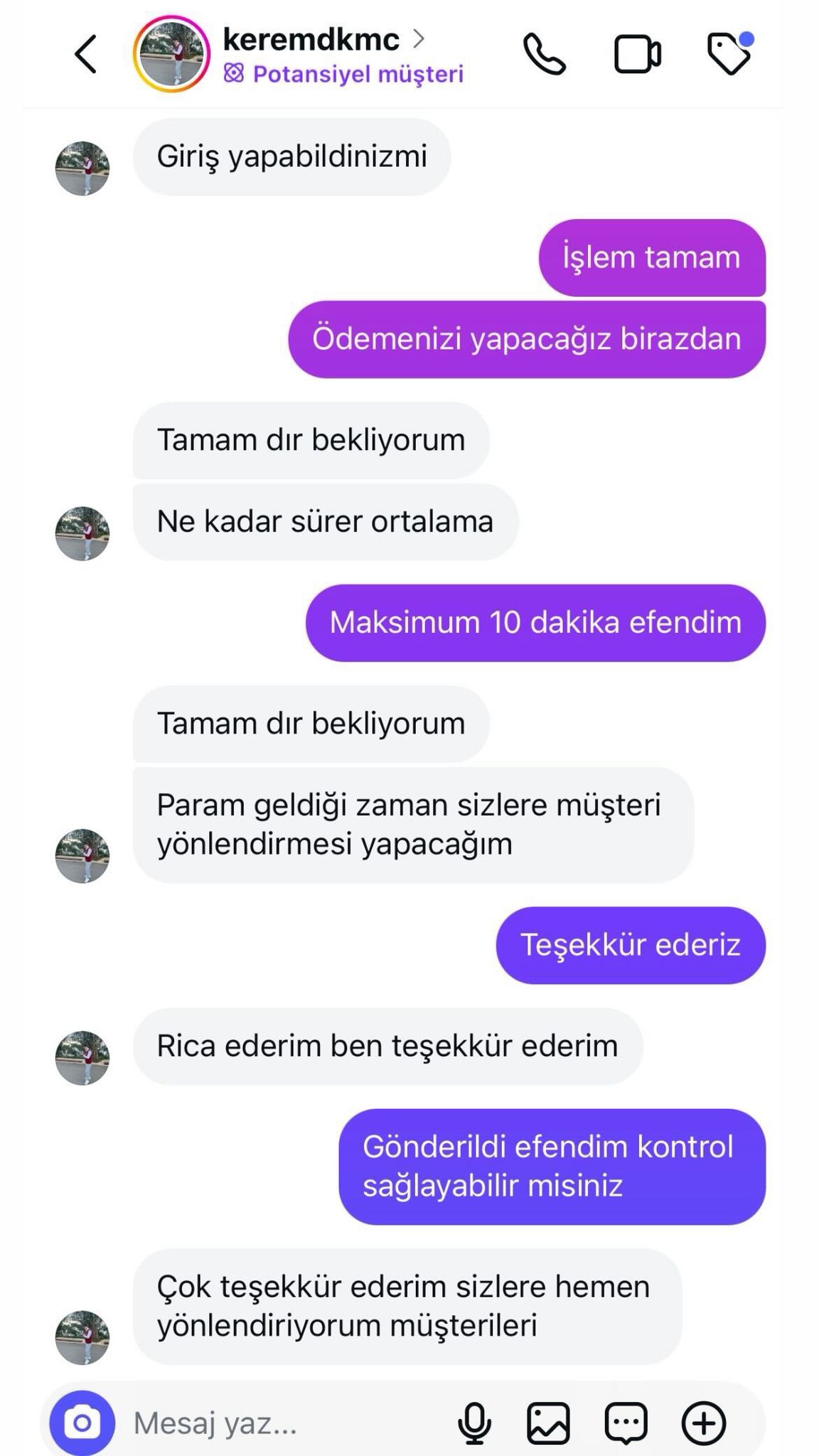 Müşteri referansı - Güvenilir hizmet